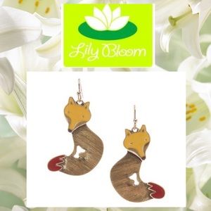 COPY - Lily Bloom Brass & Enamel Fox  Earrings